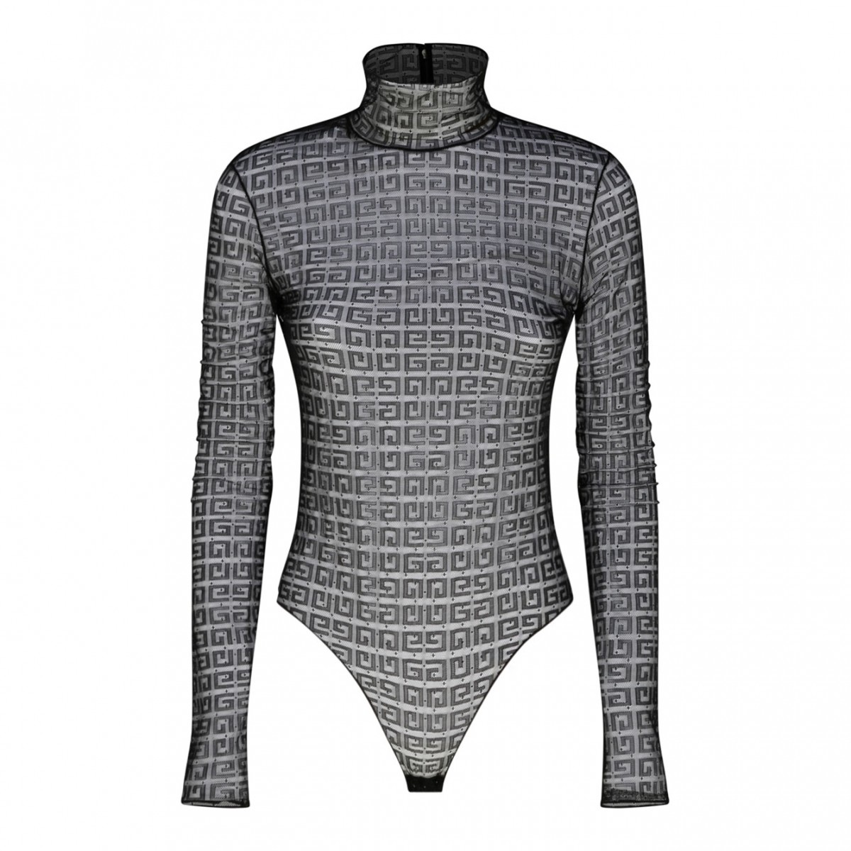 Givenchy Black 4G Motif Transparent Lace Bodysuit