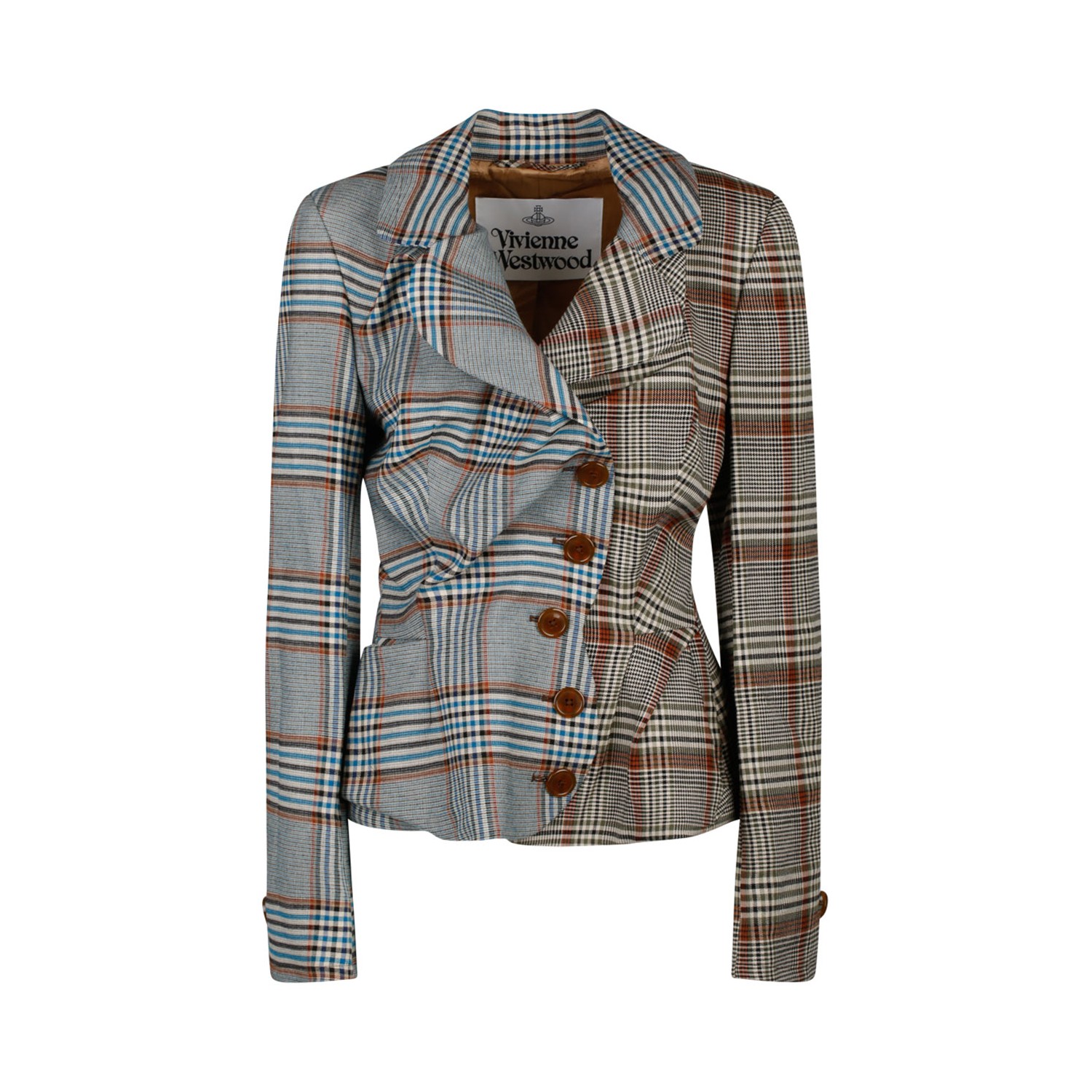 Multicolour Cotton Asymmetric Jacket