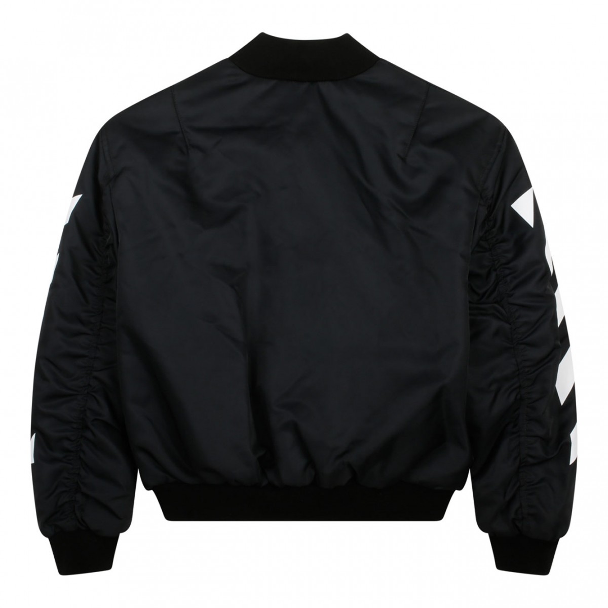 送料無料】 Men's White Stripe Bomber Jacket Black L ウエア(男性用