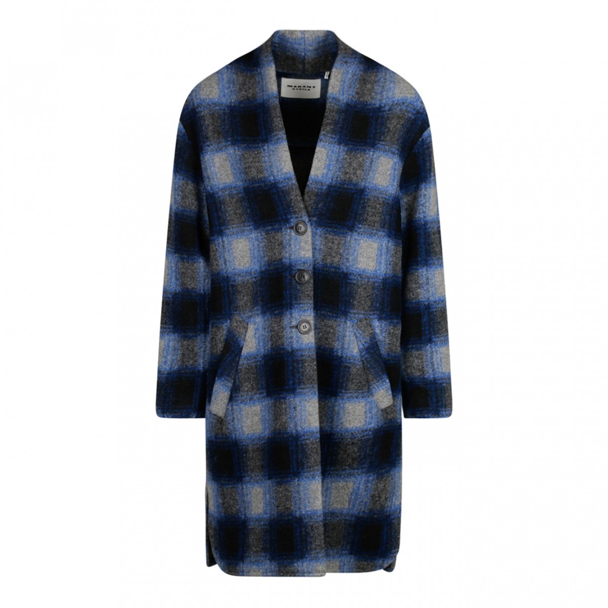 Multicolour Check Pattern Midi Coat