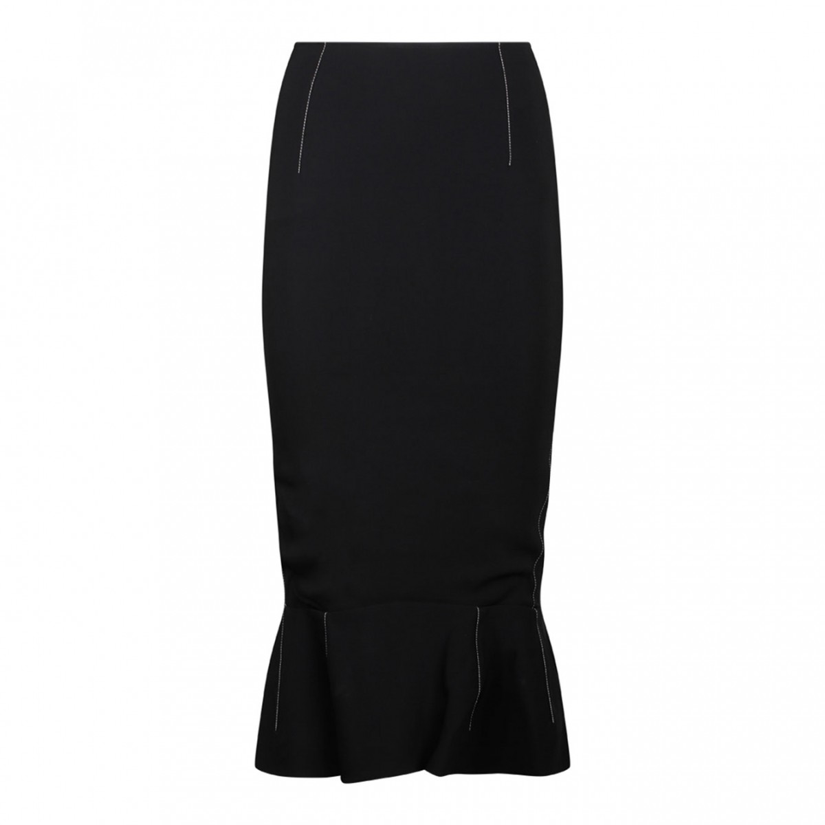 Black Peplum Hem Skirt