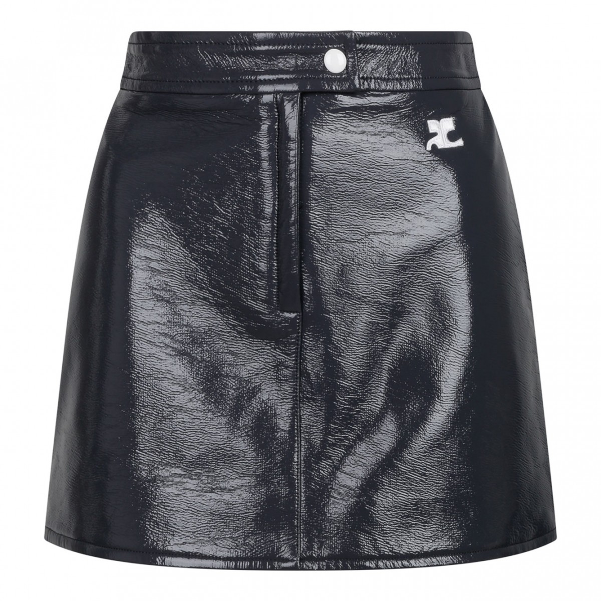 Slate Grey Reedition Vinyl Miniskirt