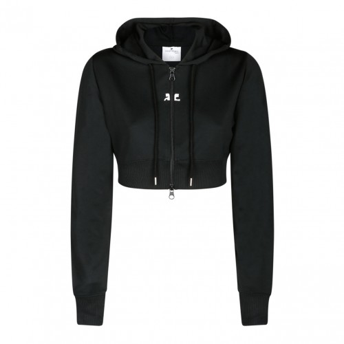 Black Cropped Hoodie