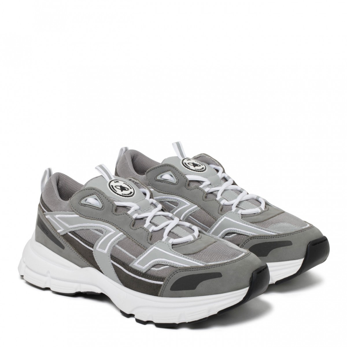 Axel Arigato Gray Leather Marathon R Trail Chunky Sneakers