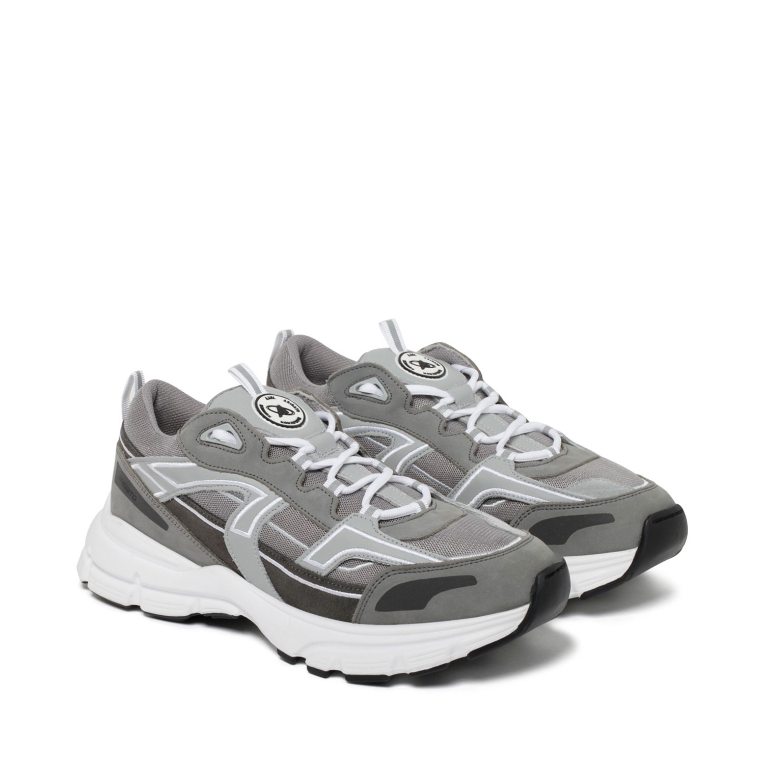 Axel Arigato Gray Leather Marathon R Trail Chunky Sneakers