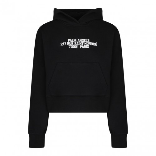 Black Logo Print Hoodie