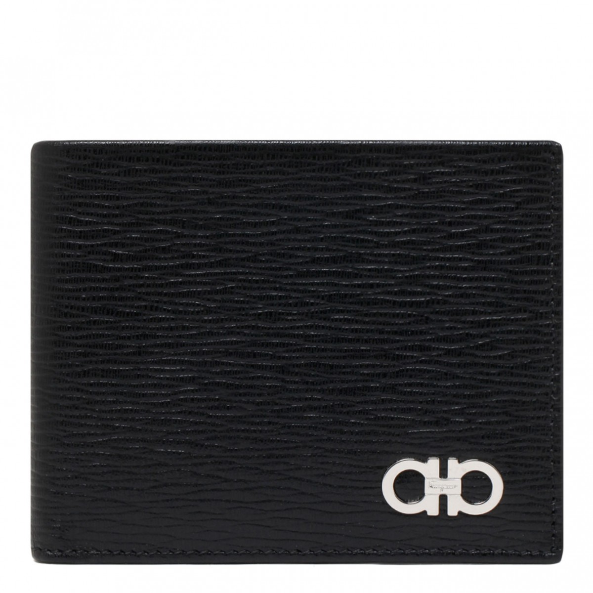 Grained Leather Black Wallet