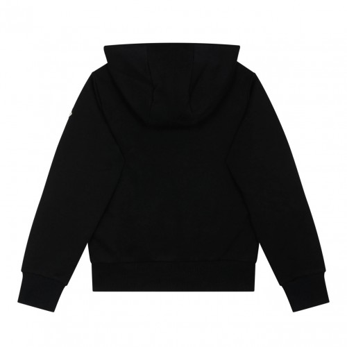 Black Cotton Fleece Hoodie