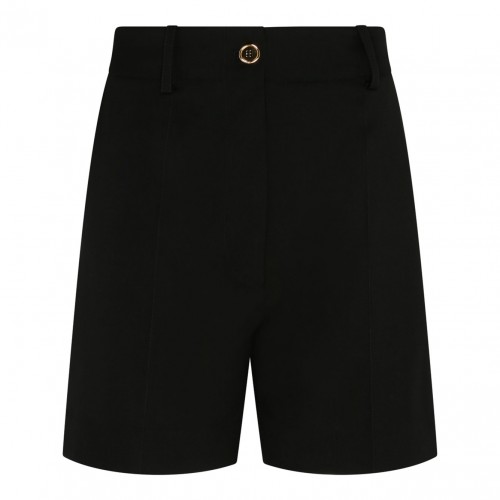 Black Wool Shorts