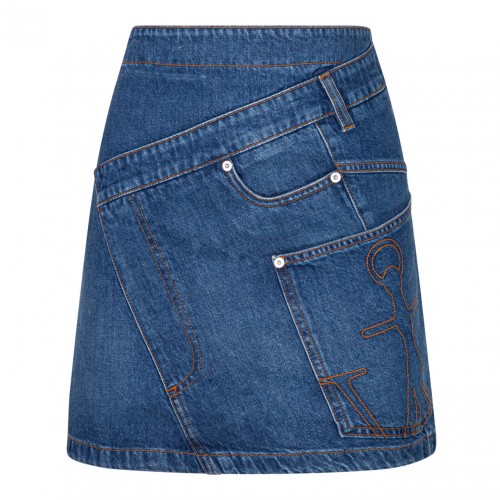 Twisted Mini Denim Skirt