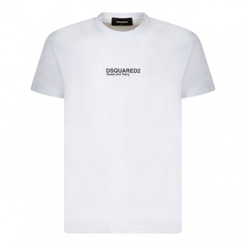 White Logo Print T-Shirt