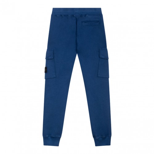 C.P. Company Kids side flap-pocket cotton trousers - Blue