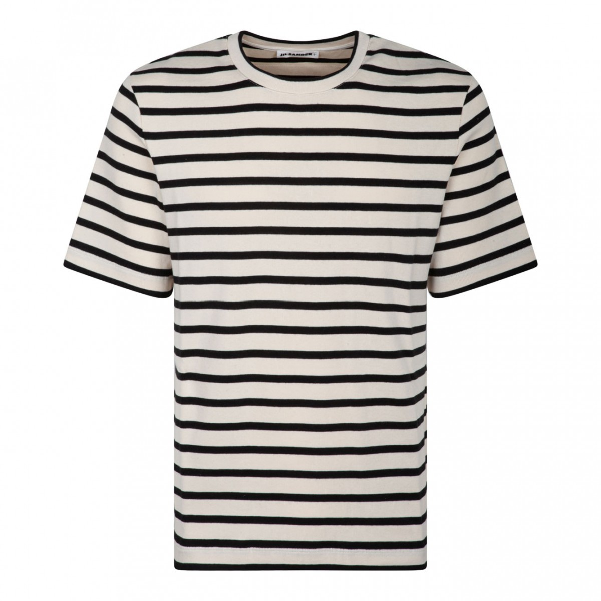 Grey and Black Stripe Print T-Shirt