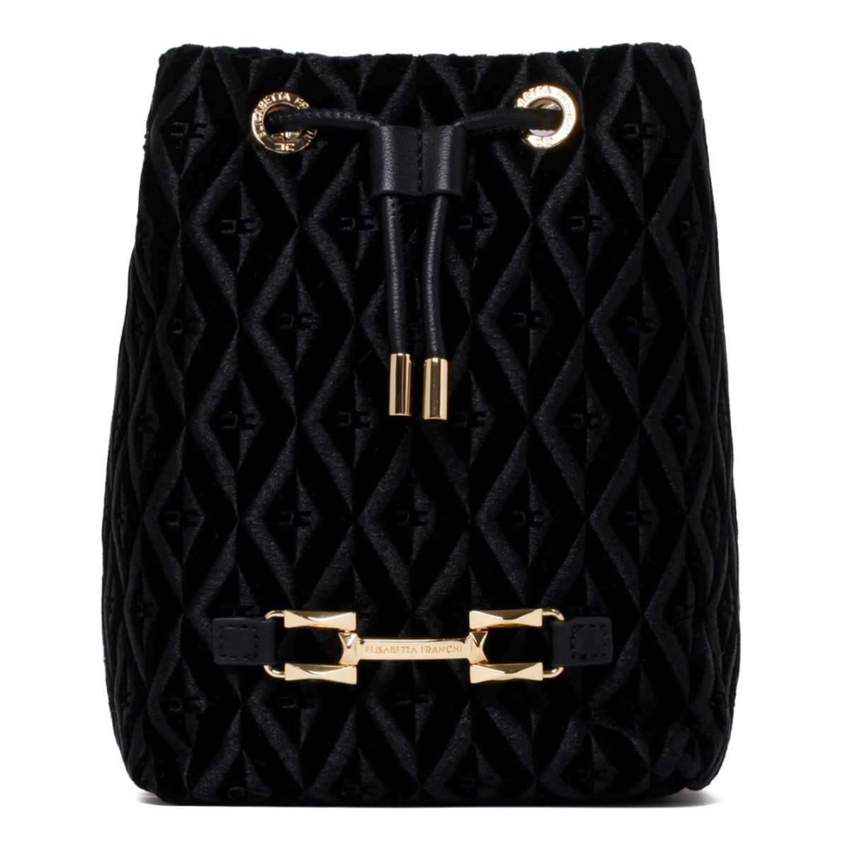 Black Velvet Bucket Bag