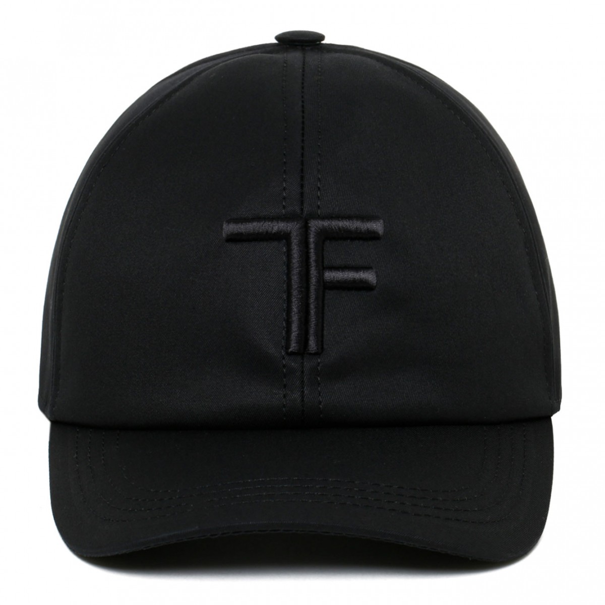 Black Embroidered Logo Cap