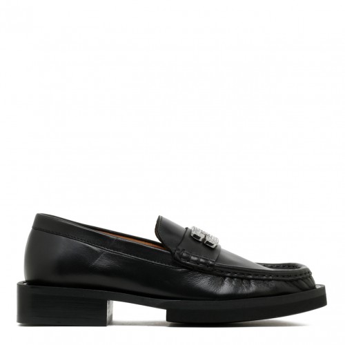 Black Logo Plaque Loafers