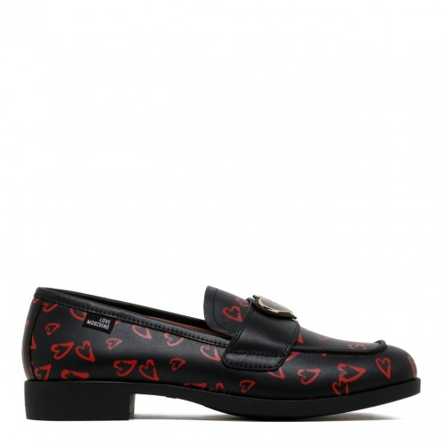 Black Logo Applique Loafers