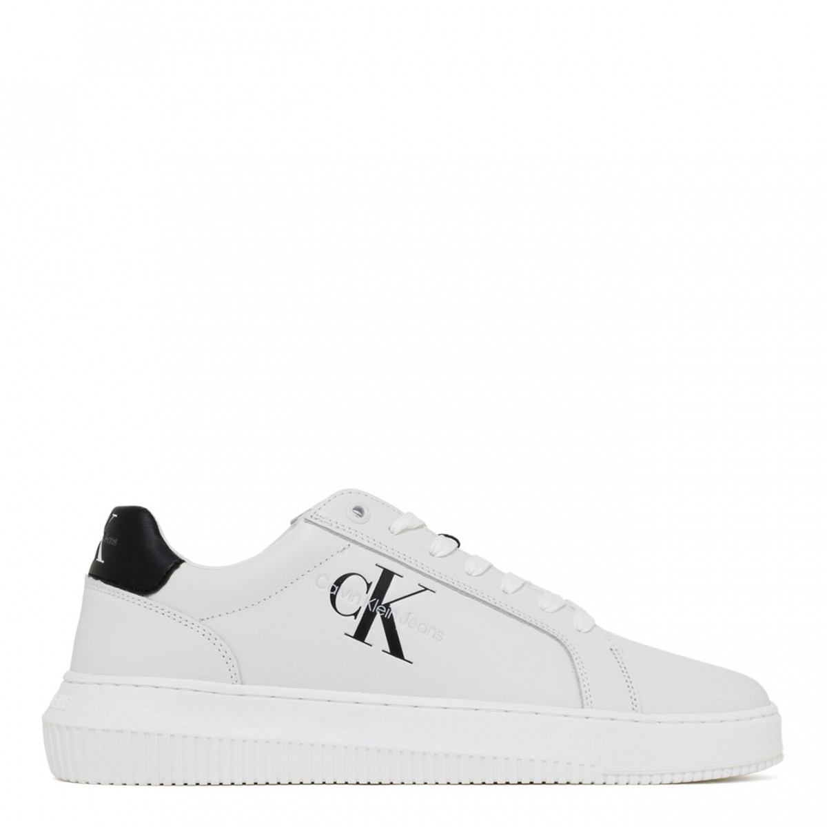 White and Black Low Top Sneakers