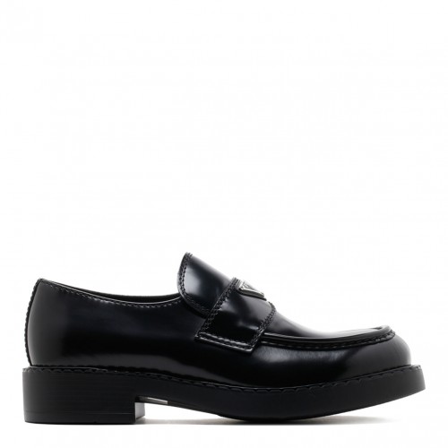 Black Logo Plaque Loafers