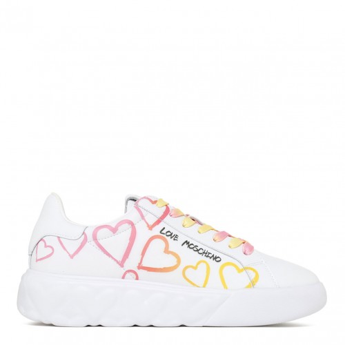 White and Multicolour Sneakers