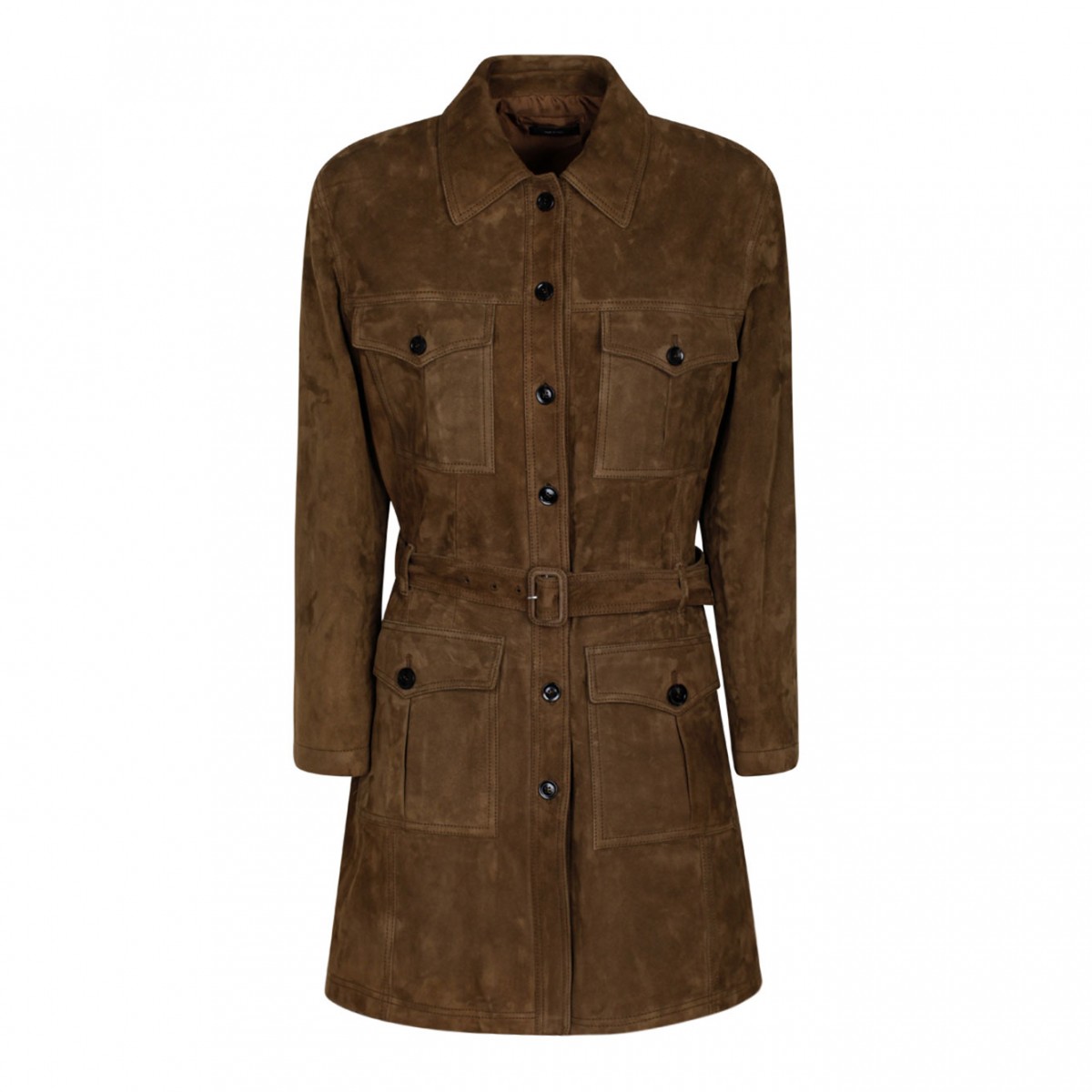 Chocolate Soft Suede Safari Coat