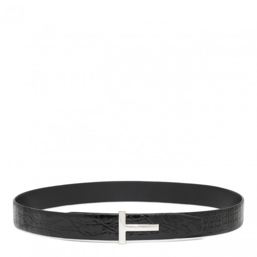 Black Crocodile Effect Belt