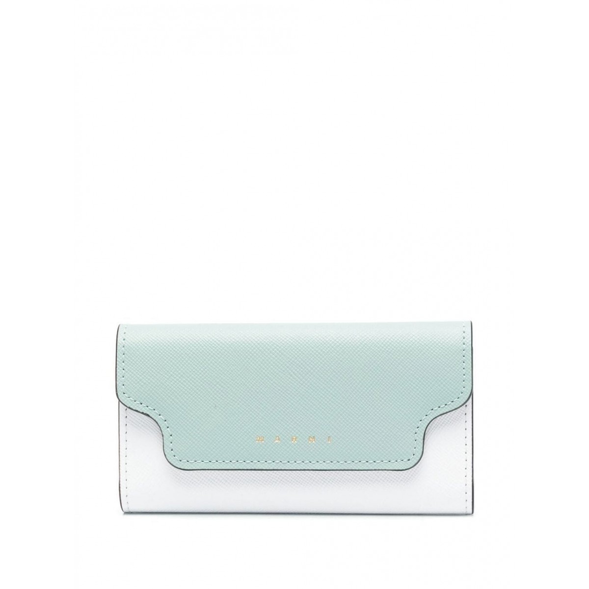 Marni Tea Green and Limestone Leather Keyholder Wallet. 