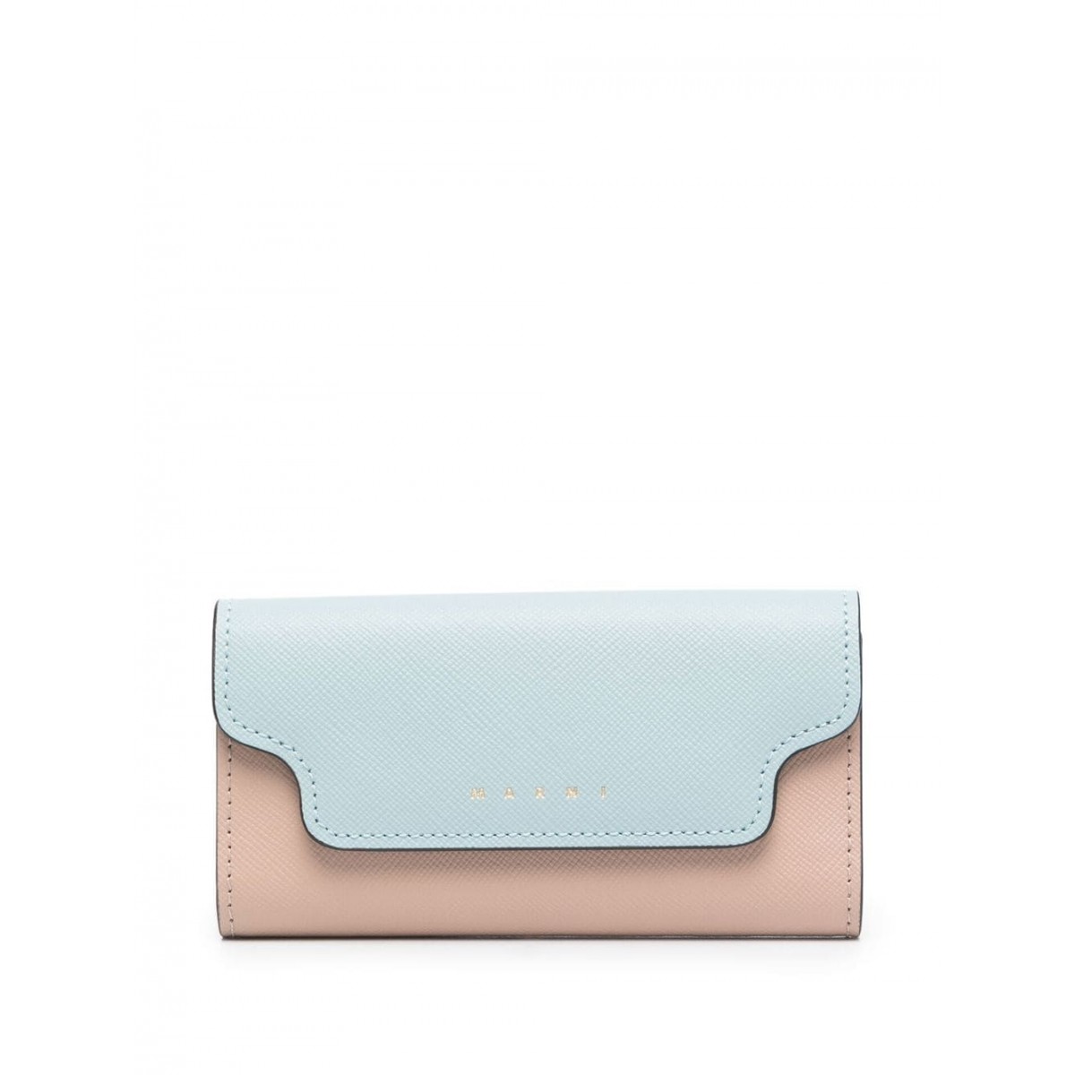 Marni Aquamarine, Natural and Talc Leather Keyholder Wallet. 