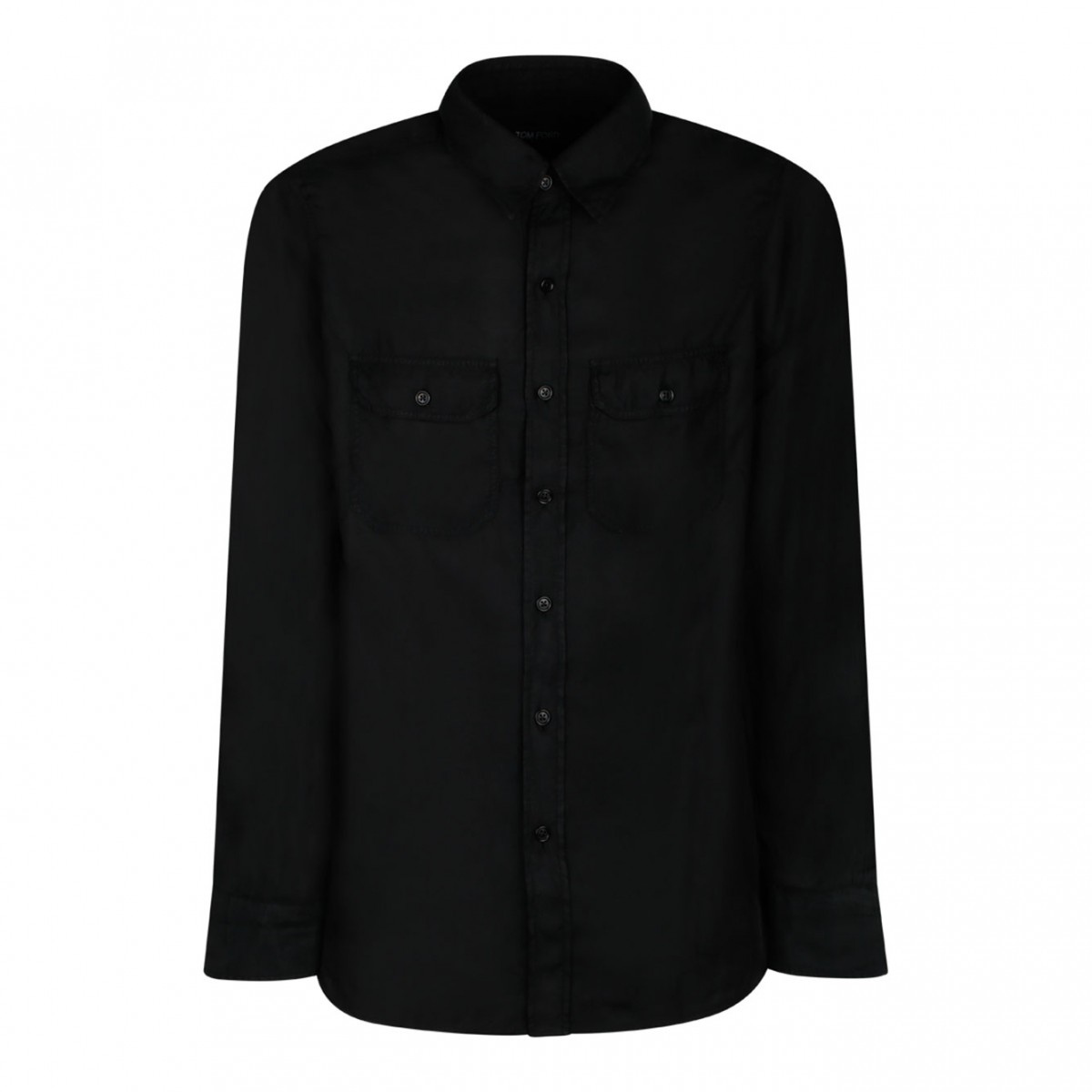 Fluid Twill Black Military Fit Shirt