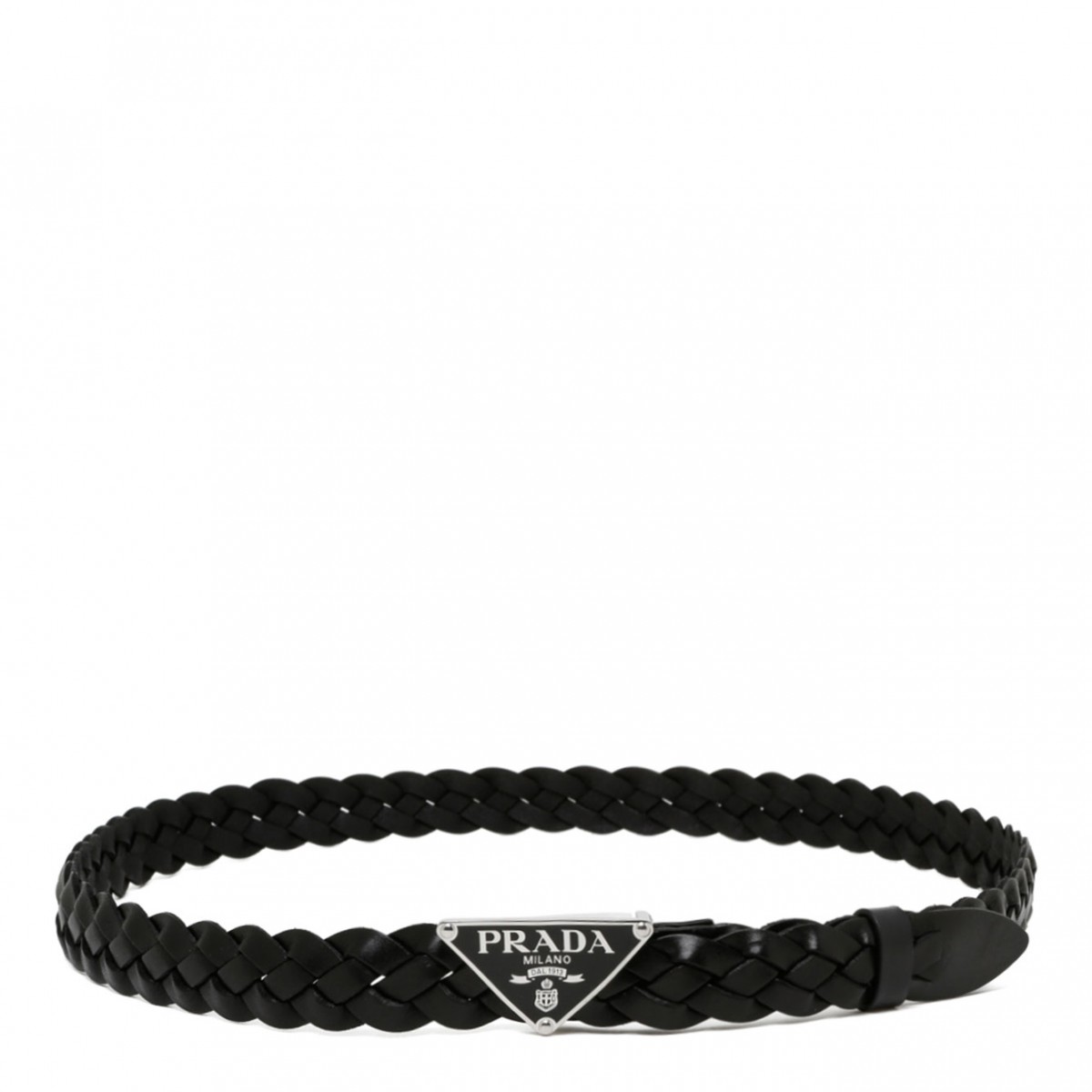 Black Braided Leather Belt