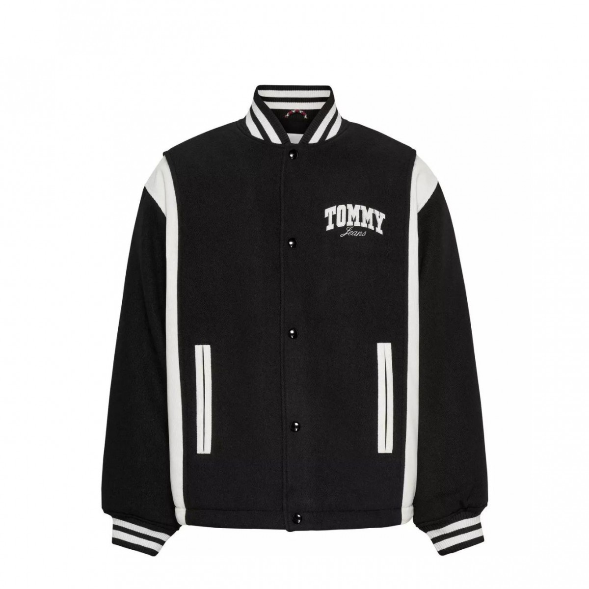 Black TJM Cord Wool Mix Letterman Jacket