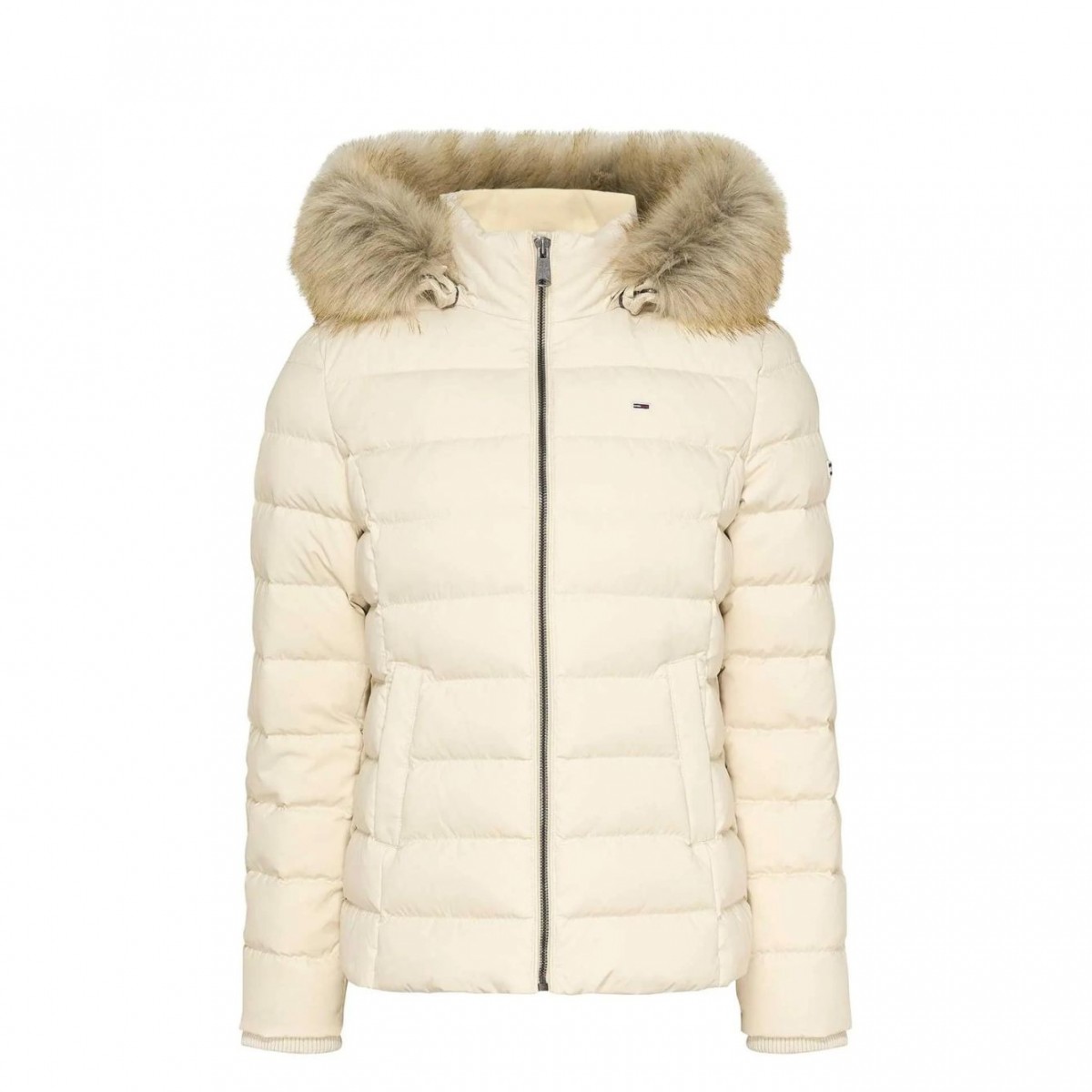 Cream Basic Down Jacket