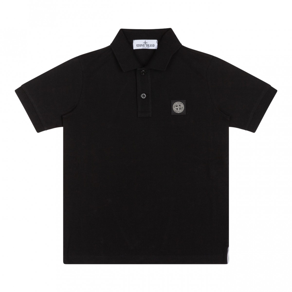 Black Logo Patch Polo Shirt 