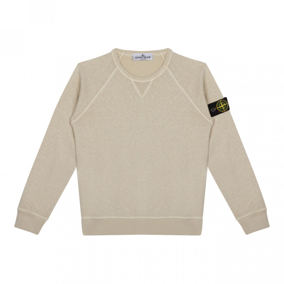 Beige Compass Patch Cotton Sweatshirt