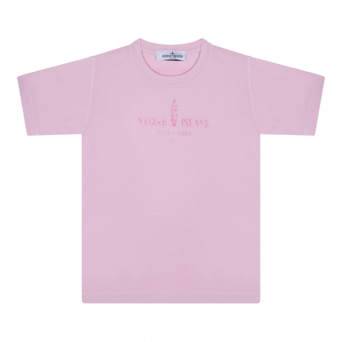 Pink Logo Print Cotton T-shirt