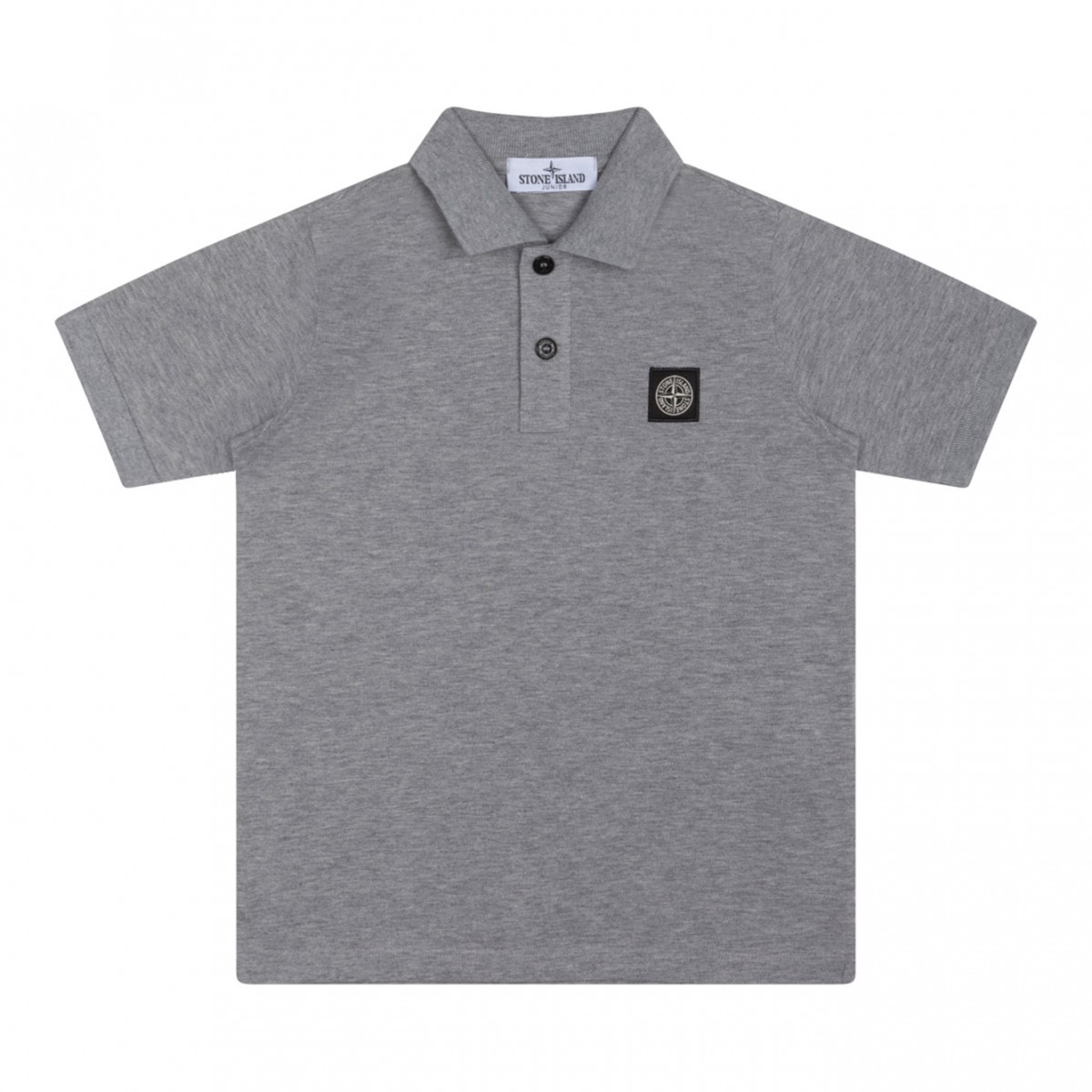 Light Grey Logo Patch Polo Shirt