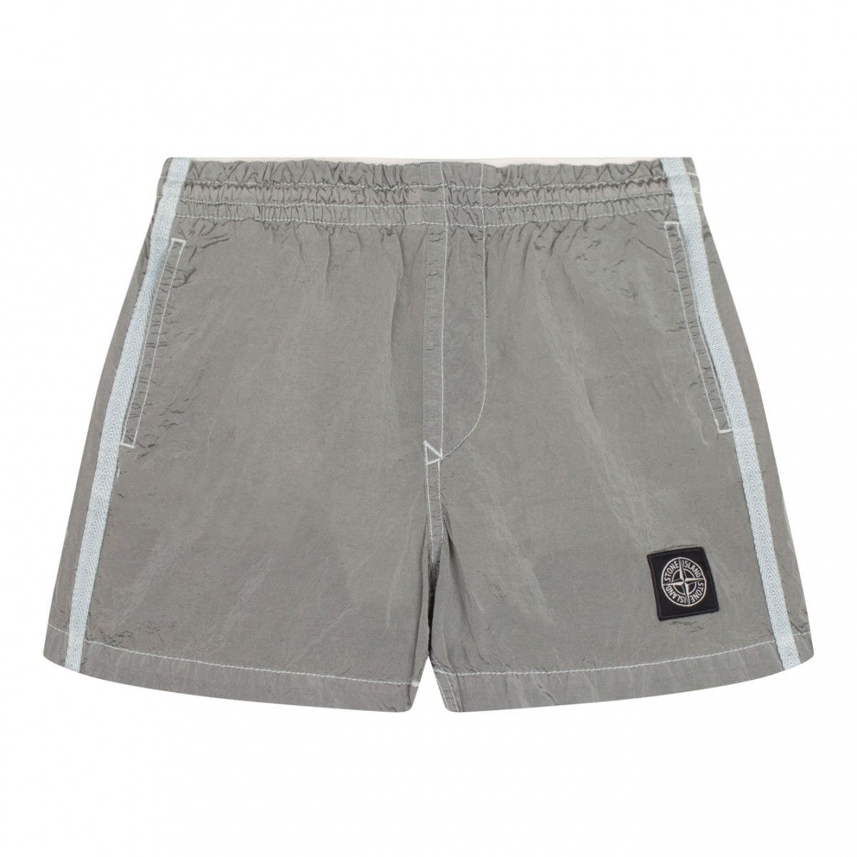 Pearl Grey Compass Motif Swim Shorts