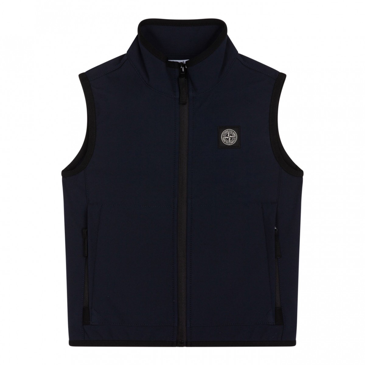 Navy Blue Logo Patch Shell Gilet