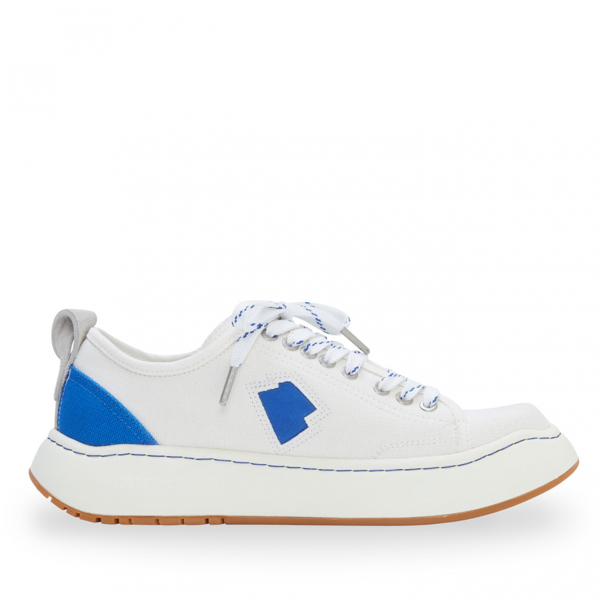 White and Blue Logo Sneakers