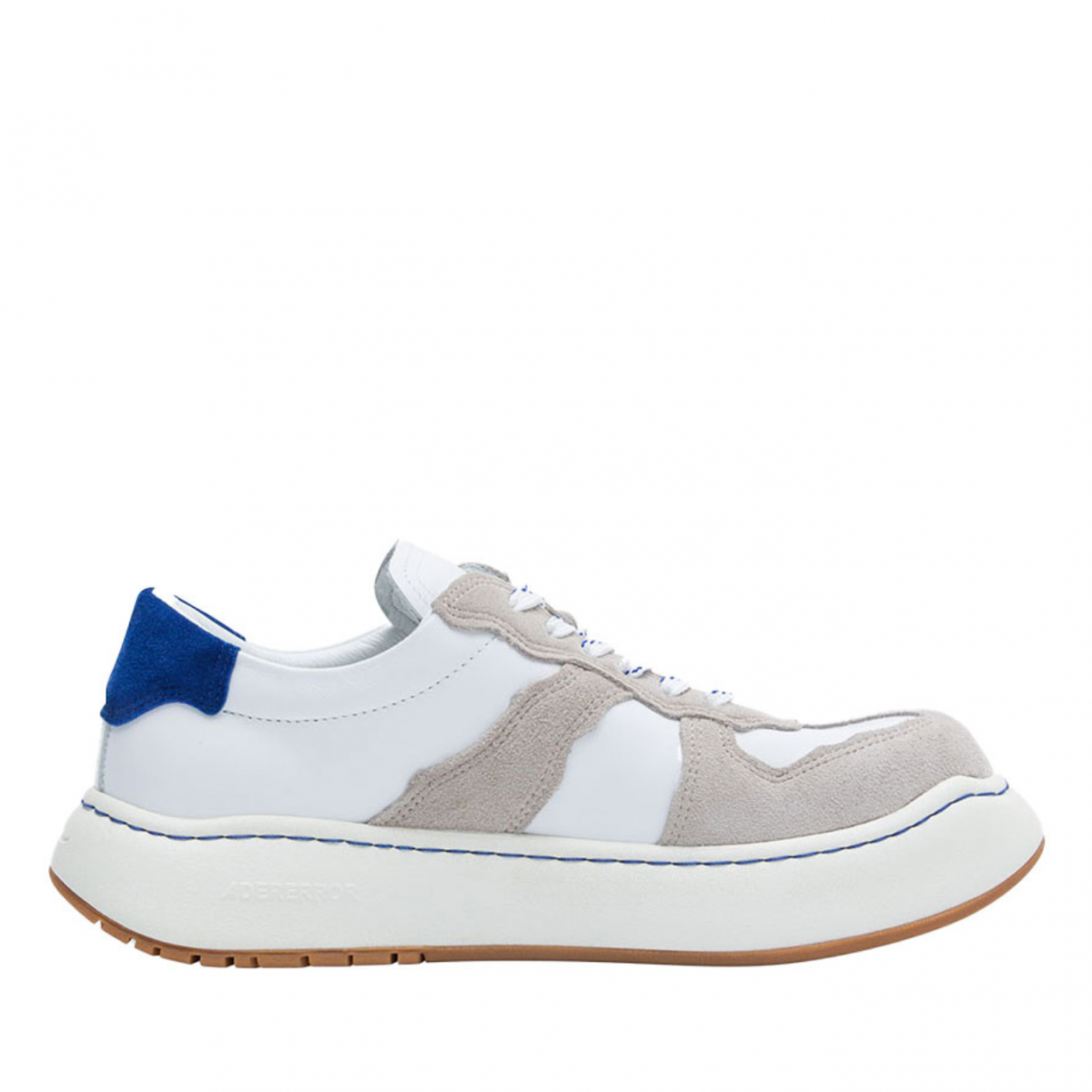 White and Blue Low Top Sneakers