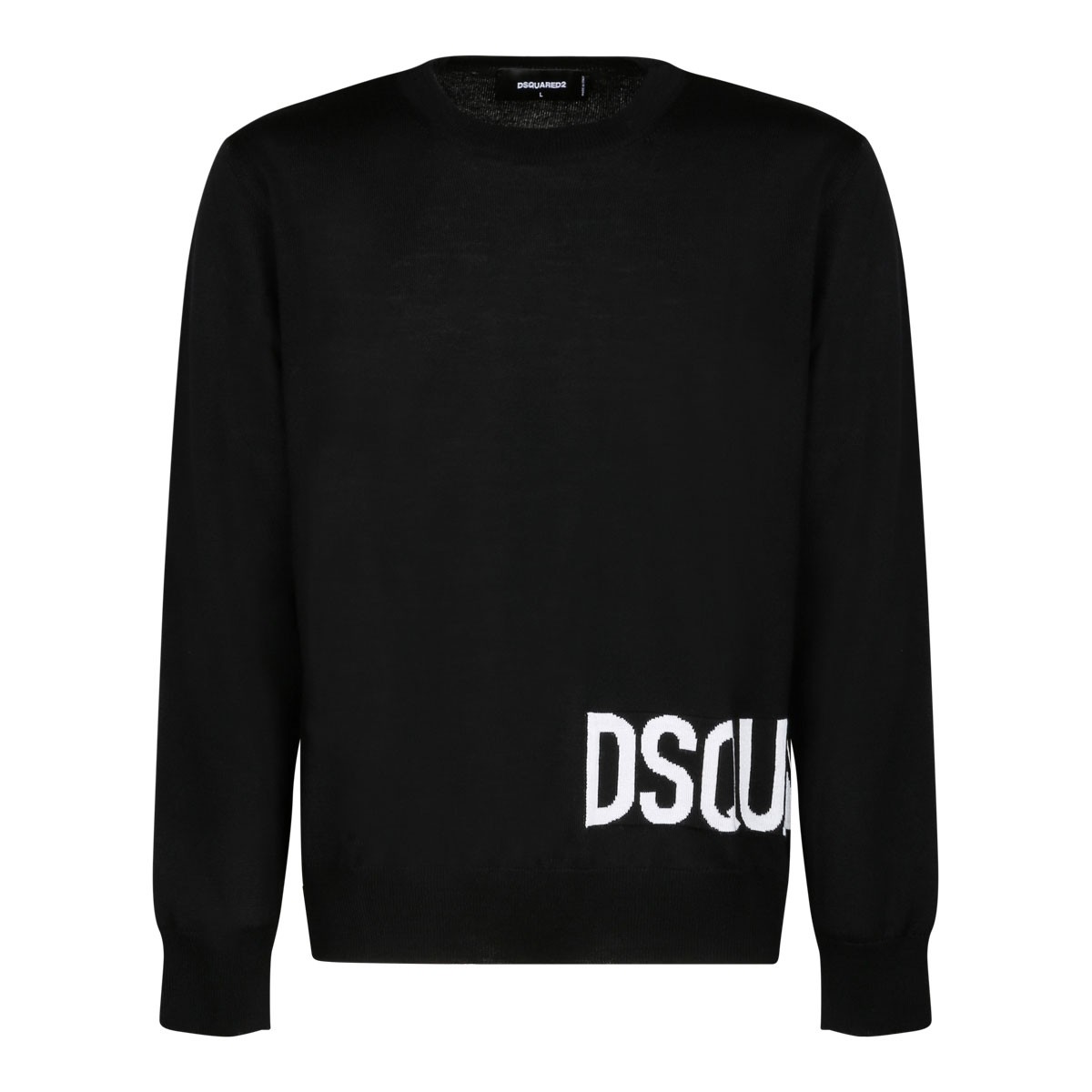 Black Logo Intarsia Sweater