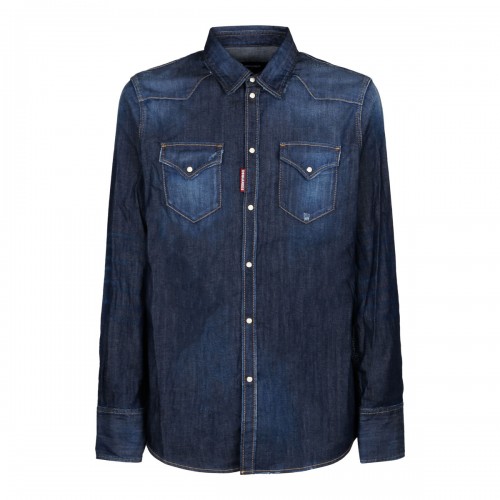 Navy Blue Western Shirt