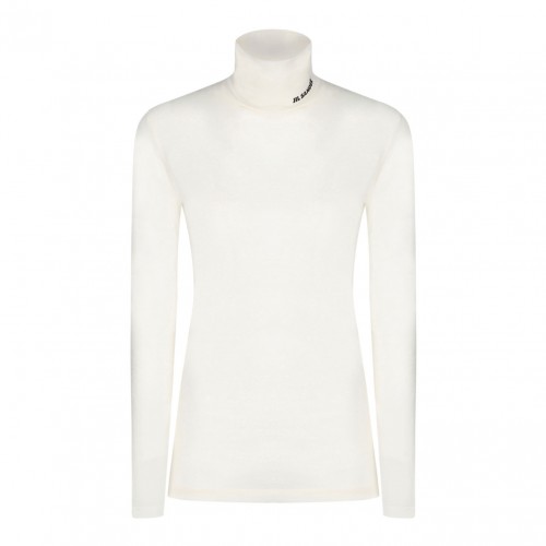 White Roll Neck Top