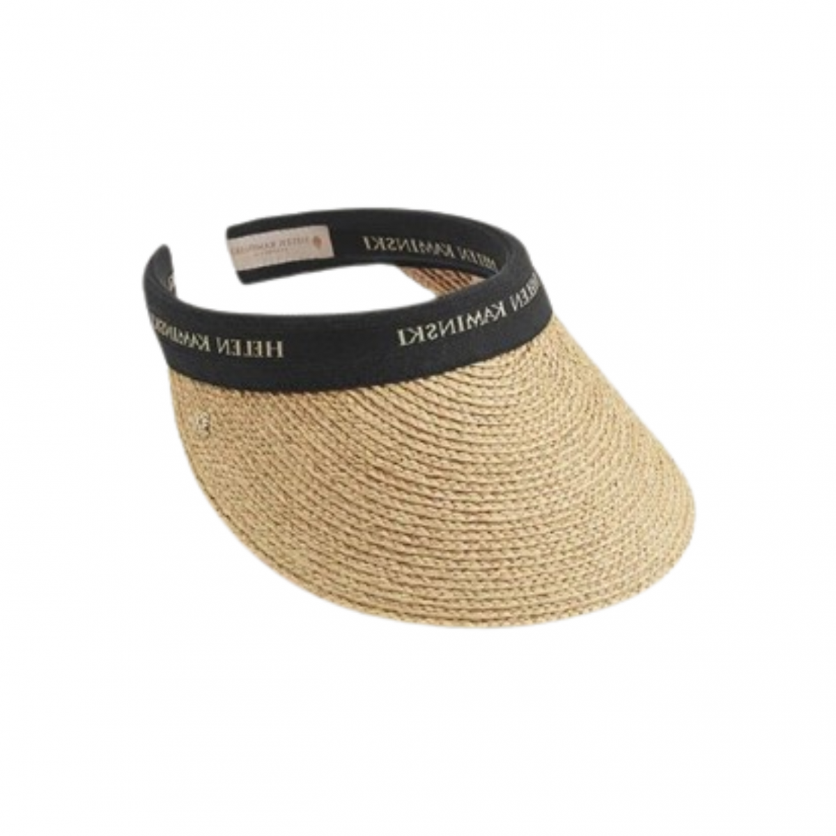 Bianca Natural Black Logo Raffia Braid Visor