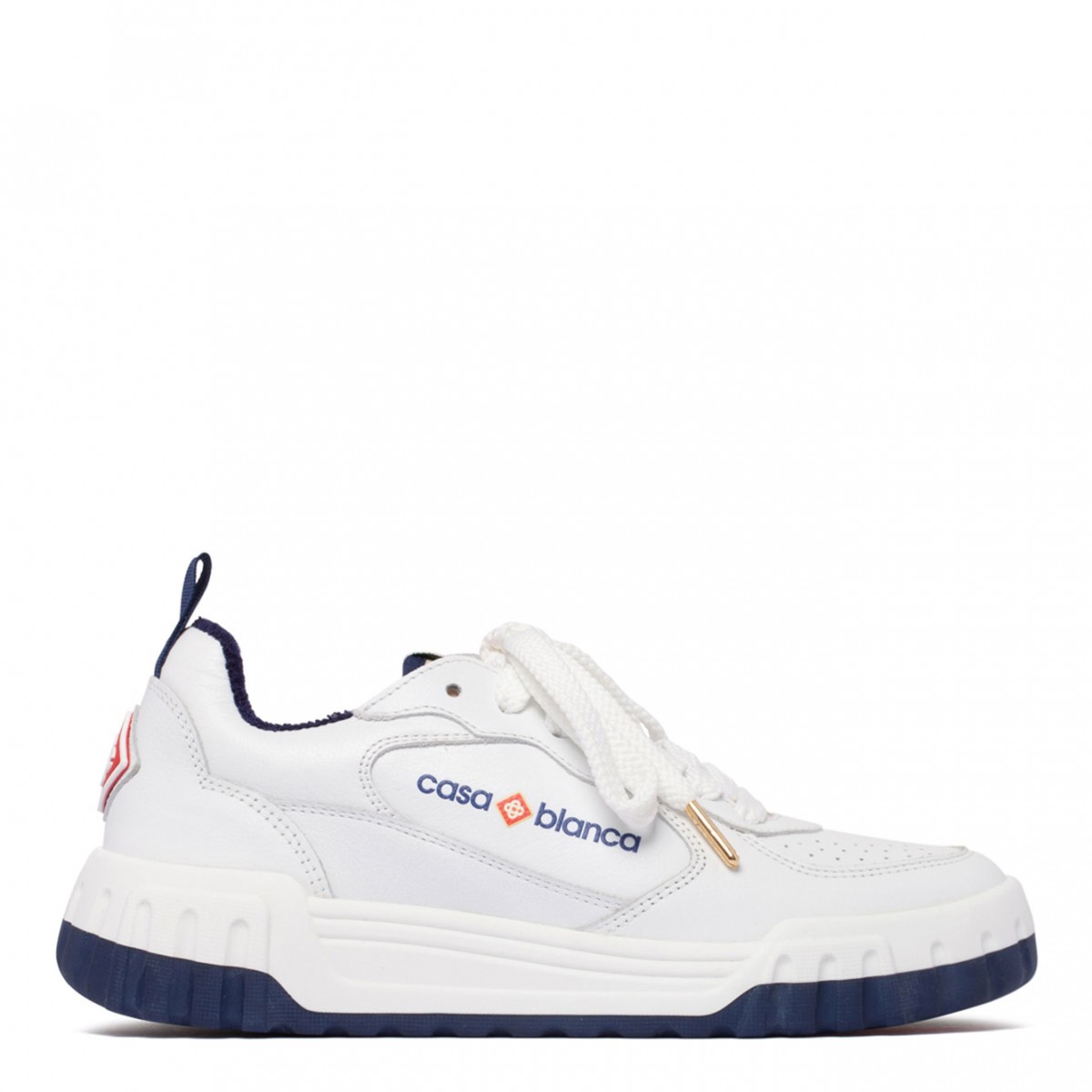 White and Navy The Court Sneakers