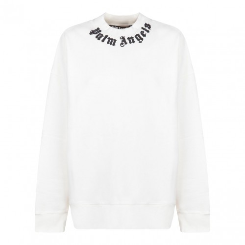 White Logo Print Sweatshirt