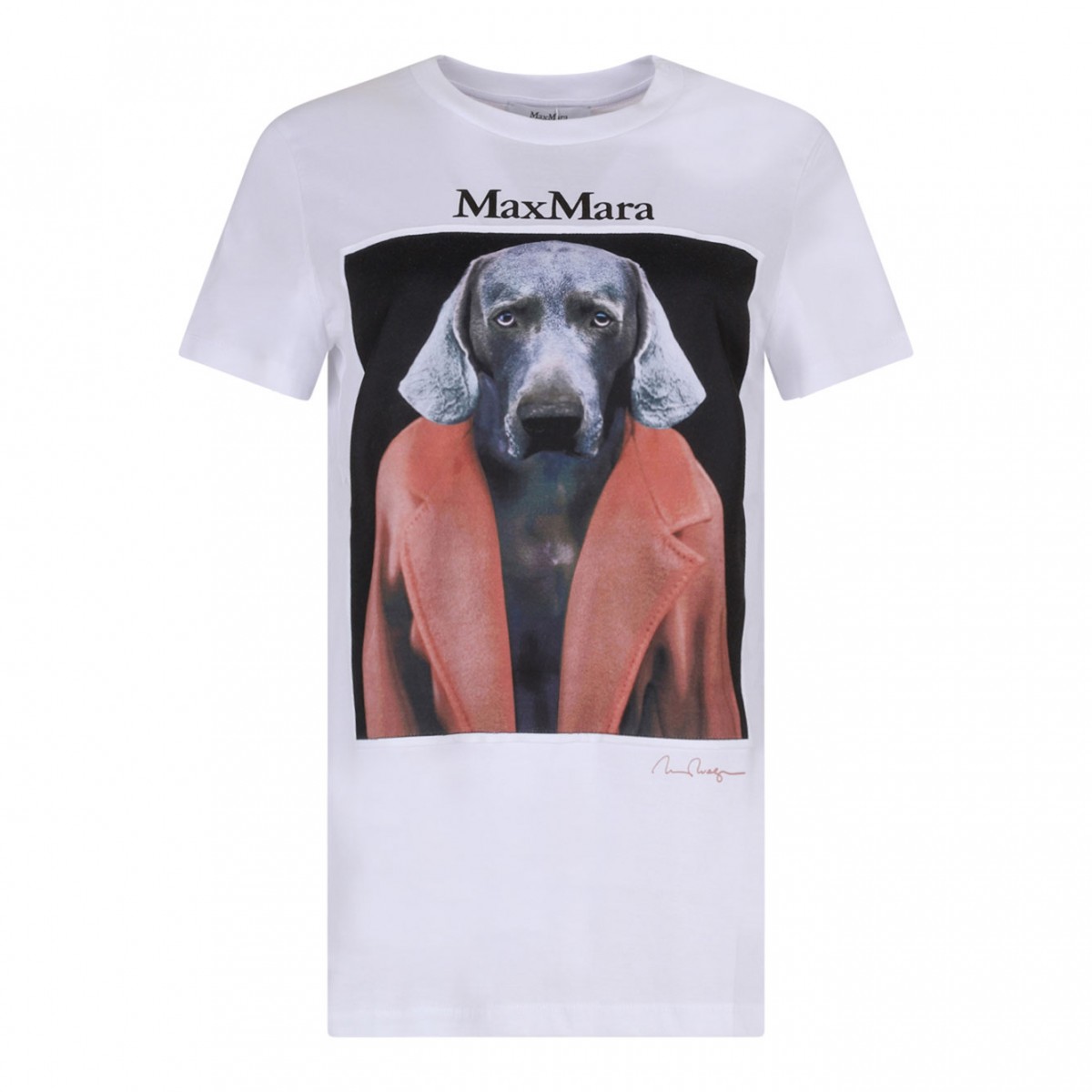 White Dog Print T-Shirt