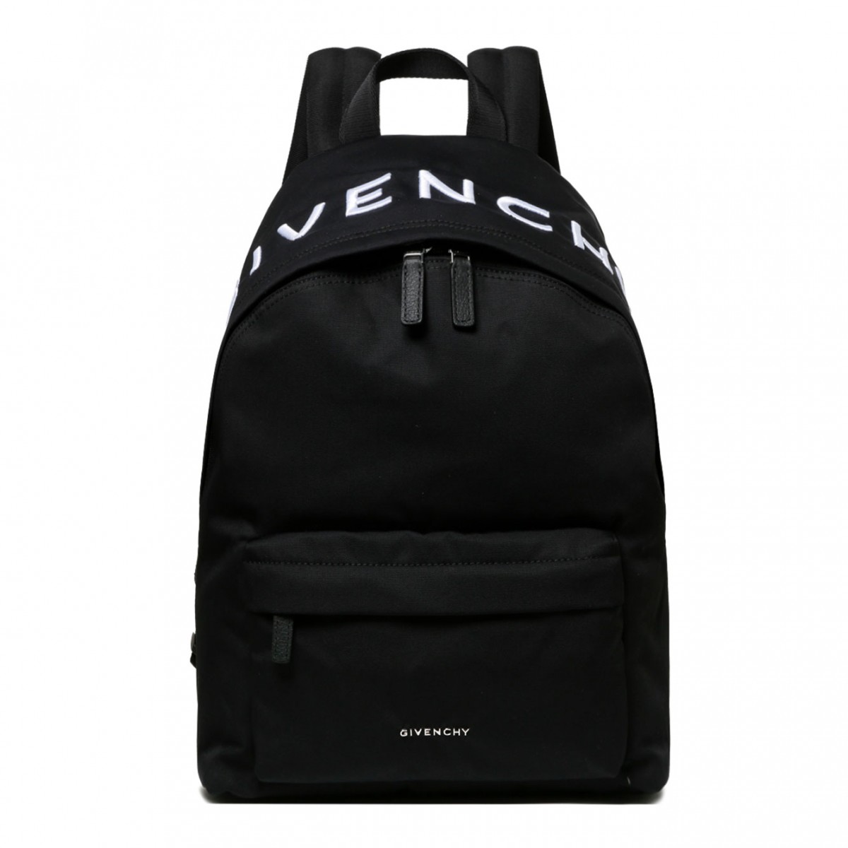 Black Embroidered Logo Backpack