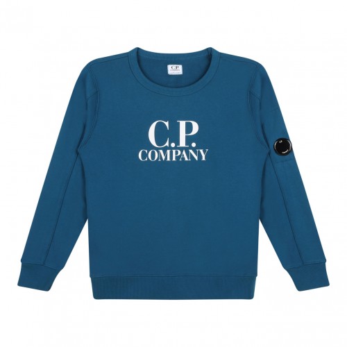 Ink Blue Logo Print Sweatshirt