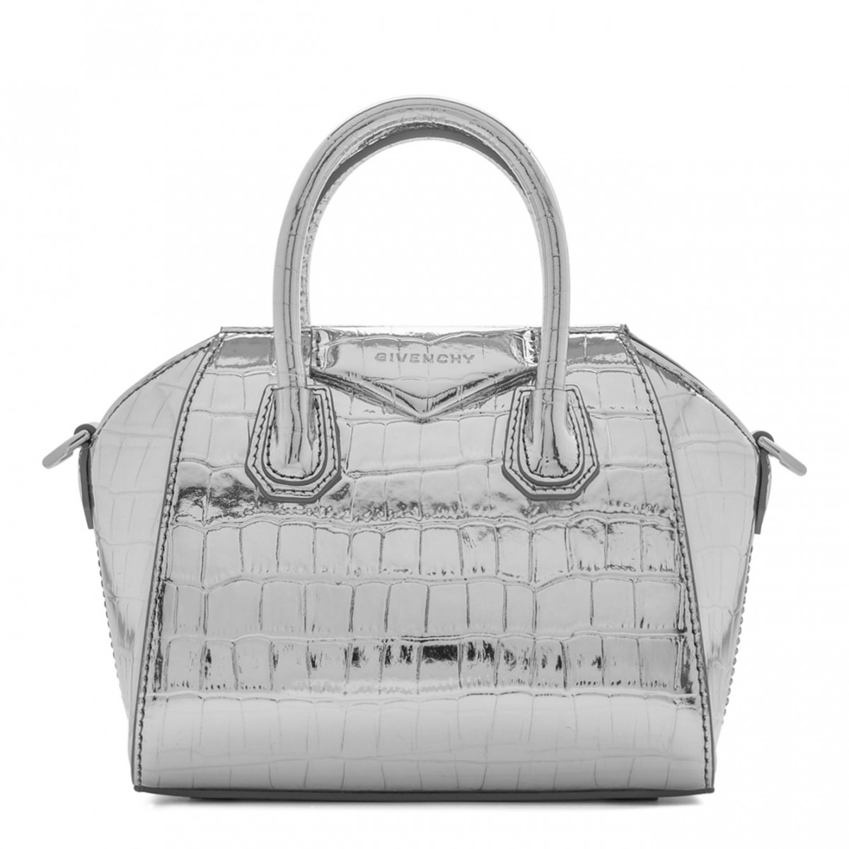 Metallic Crocodile Effect Tote Bag